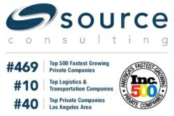 Source Consulting Ranks Among Top Ten Logistics and Transportation Companies